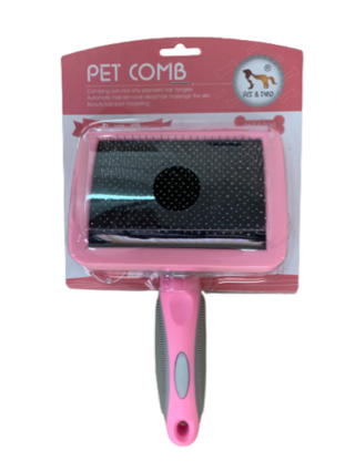         03 Пуходерка "Pet comb" пластик, капля (9Х12 см), L  