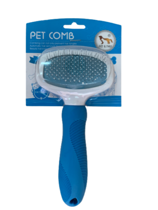         09 Пуходерка "Pet comb" пластик, капля,  (6Х8 см), S