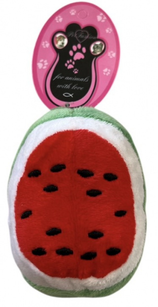         ХО 022 Игрушка мягкая пищалка "Арбуз", 11 см