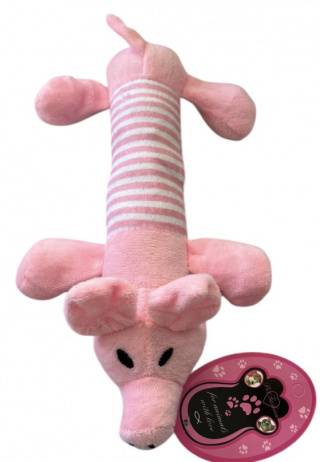         ХО 029 Игрушка мягкая пищалка "Свин полоска", 24 см