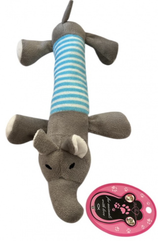         ХО 030 Игрушка мягкая пищалка "Слон полоска", 27 см