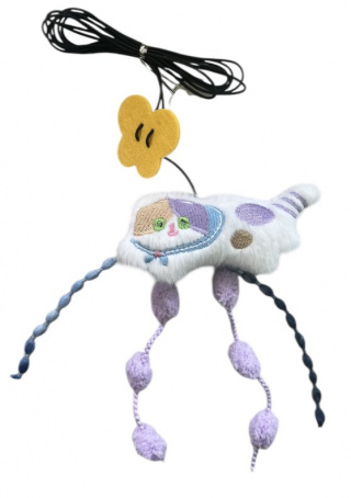 В 012 Дразнилка подвесная "Кот Обормот" на резинке + самоклейка, белый